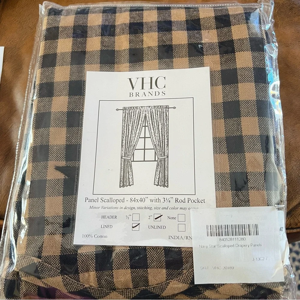 2 Sets of Primitive Home Decor Scalloped Drapery Panels - Picture 4 of 4